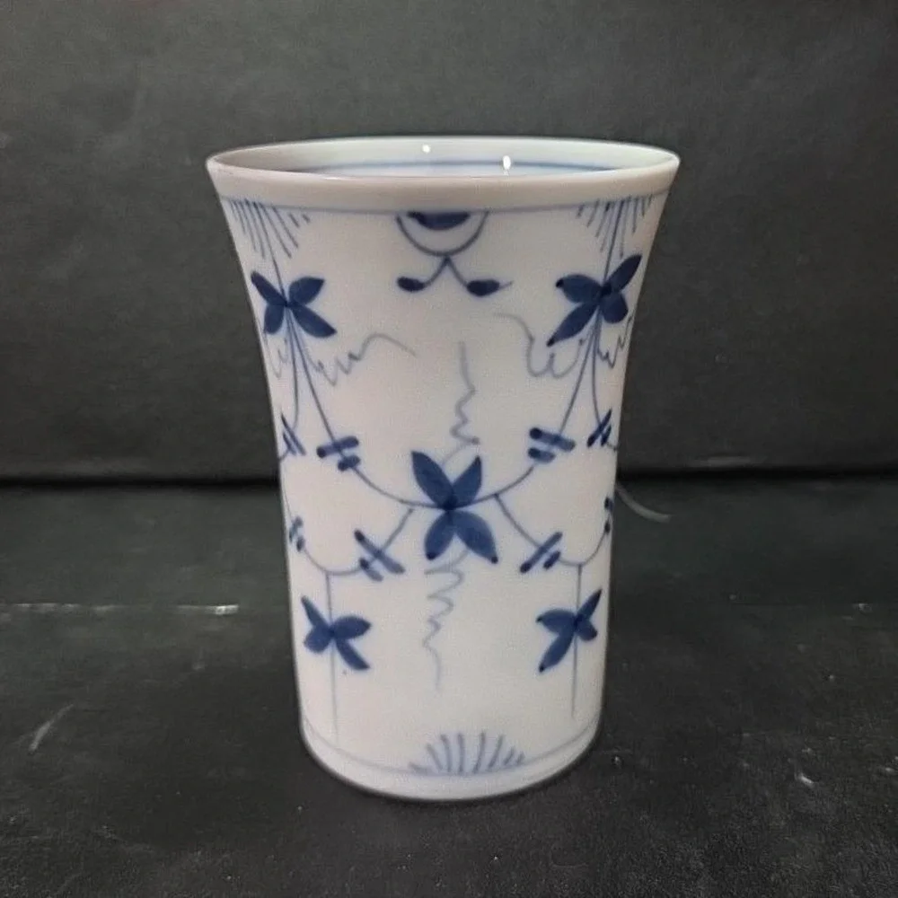 Meissen Style White & Blue‎ Floral Cup, Vintage Pen Holder, Replacement Bud Vase